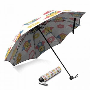 Νέο πρότυπο μέγεθος ομπρέλα προσαρμοσμένη εκτύπωση pongee ύφασμα εγχειρίδιο ανοιχτό 3 πτυσσόμενη ομπρέλα